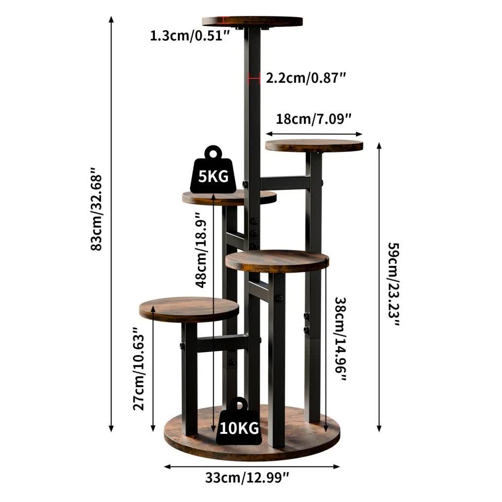 Multi-Tier Flower Plant Stand Industrial Metal Garden Flower Pots Rack AU