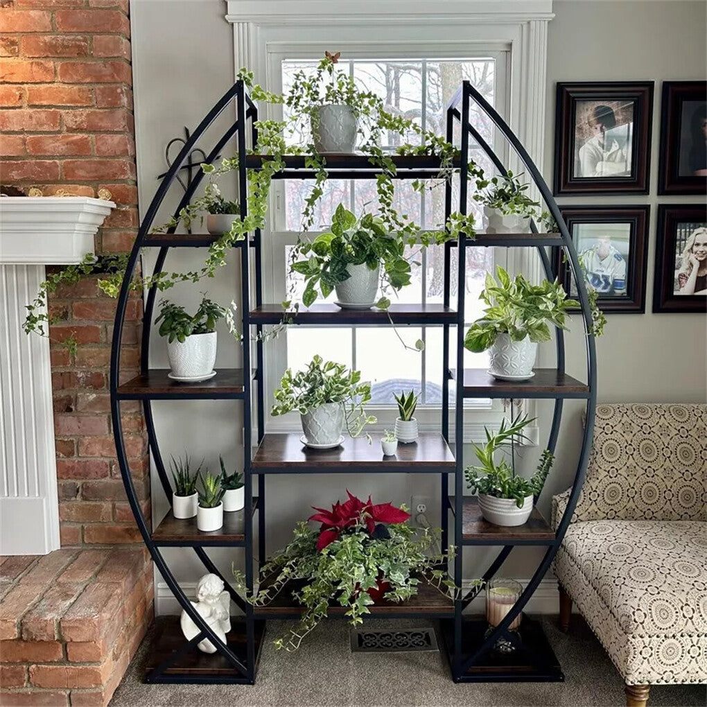 Gardening Accessories: FIN 8Tier Jumbo Plant Stand Vase Shape Flower Bonsai Pot Display Rack Indoor Outdoor