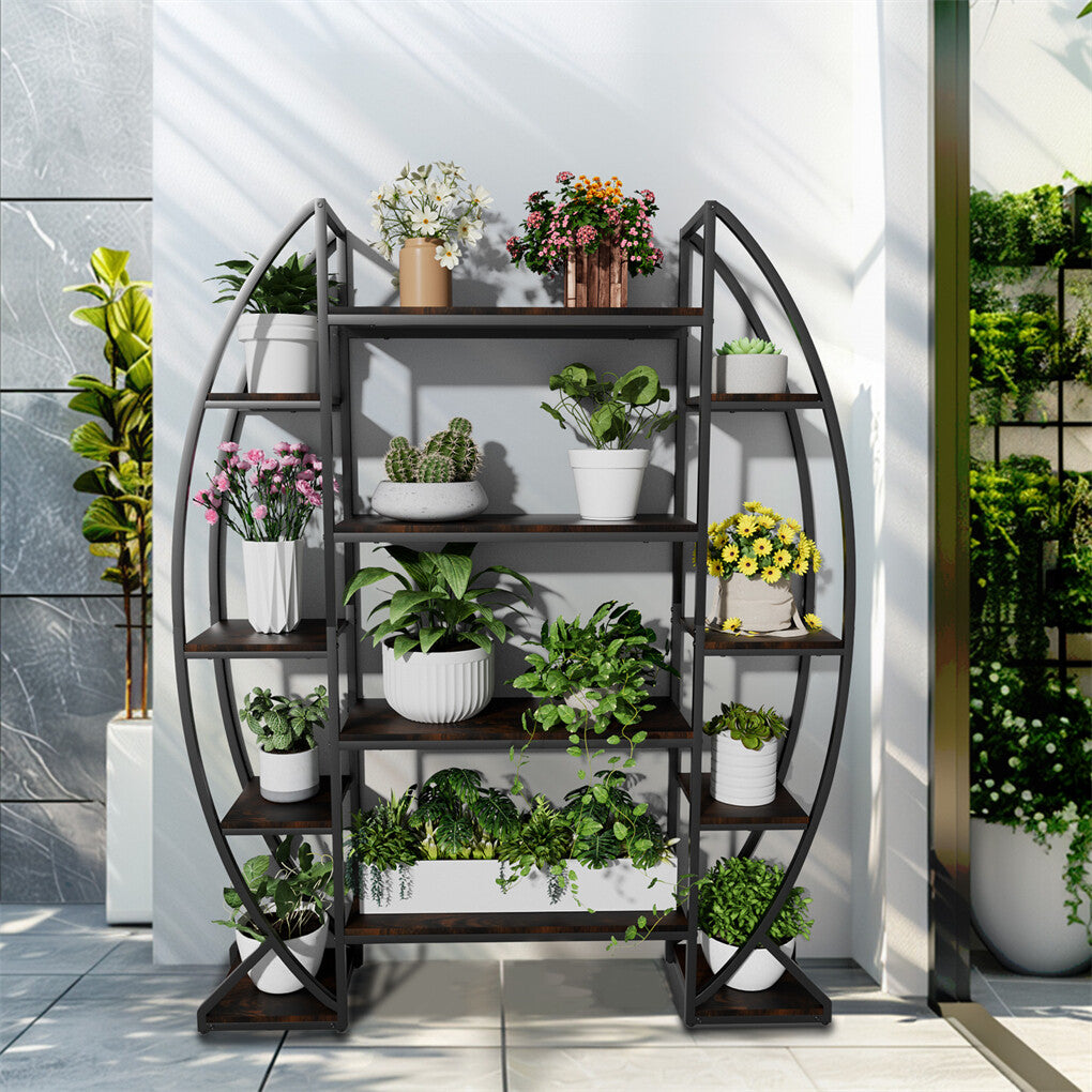 Gardening Accessories: FIN 8Tier Jumbo Plant Stand Vase Shape Flower Bonsai Pot Display Rack Indoor Outdoor