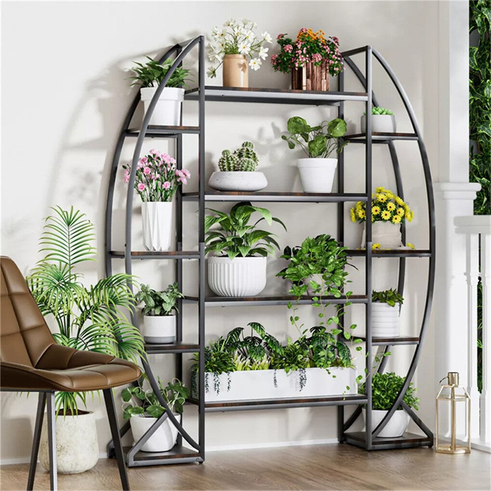Gardening Accessories: FIN 8Tier Jumbo Plant Stand Vase Shape Flower Bonsai Pot Display Rack Indoor Outdoor