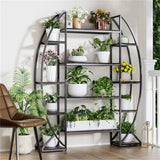 Gardening Accessories: FIN 8Tier Jumbo Plant Stand Vase Shape Flower Bonsai Pot Display Rack Indoor Outdoor