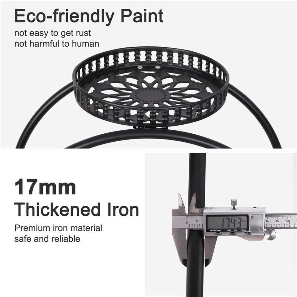 Gardening Accessories: Metal Plant Stand Rack 4Tier Indoor Flower Pot Stand with Wheels for Living Room