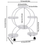 Gardening Accessories: Fin White Metal Plant Stand 6-Potted Flower Pot Holder W Wheels 4 Tier Display Shelf