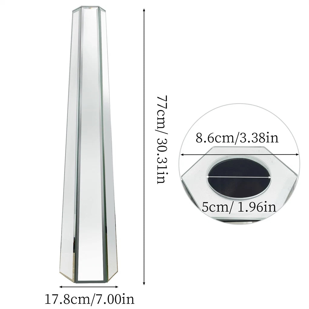Vases & Table Decor: Large Silver Floor Vase 30 Inch Tall Glass Vase for Living Room Decoration & Branch Display