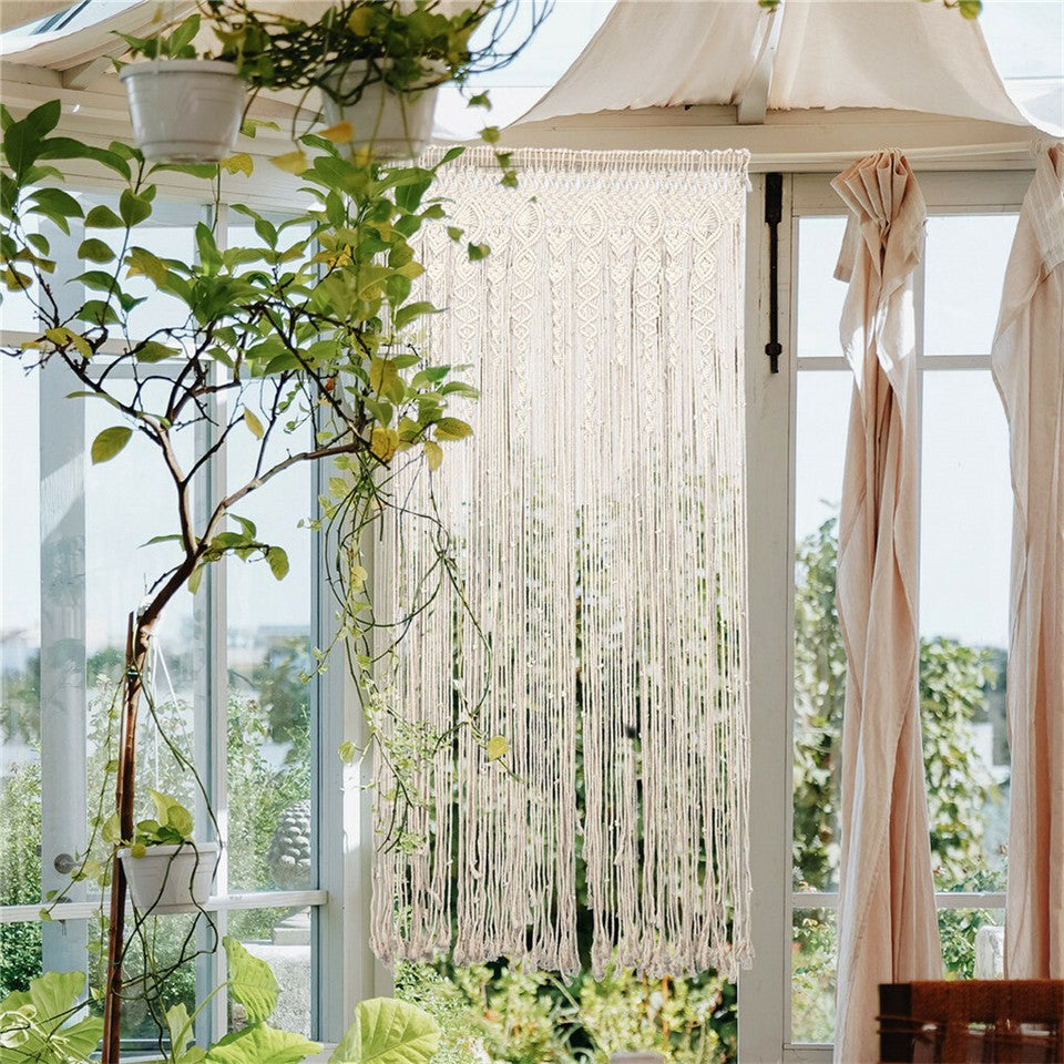 Other Wedding Decorations: Boho Chic Macrame Tapestry Wedding Backdrop Arch Door Window Hanging Curtains