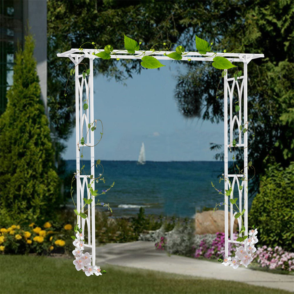 Decorative Metal Garden Trellis Arch Durable Steel Tubing Wedding Party Archway