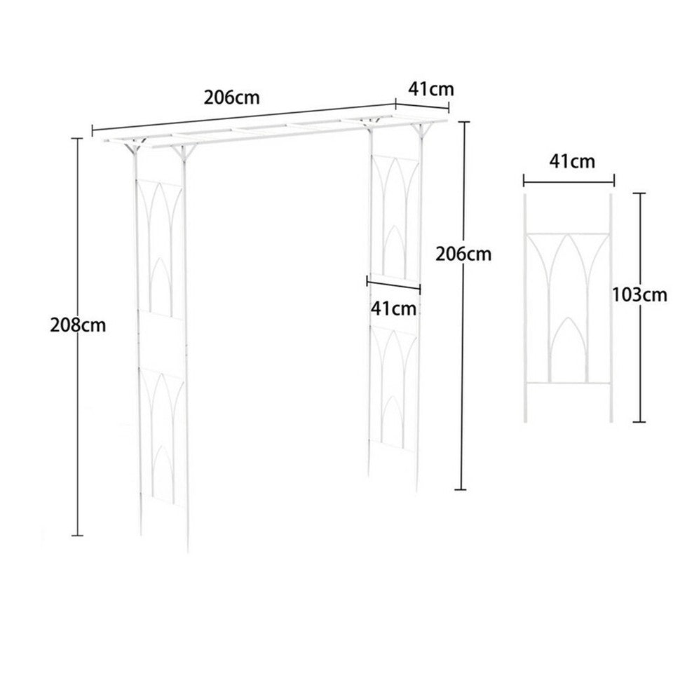 Decorative Metal Garden Trellis Arch Durable Steel Tubing Wedding Party Archway
