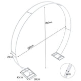 Round Arch Backdrop Stand for Wedding Party Metal Pipe Frame Archway Decoration Indoor Outdoor Double Rails 2.2m