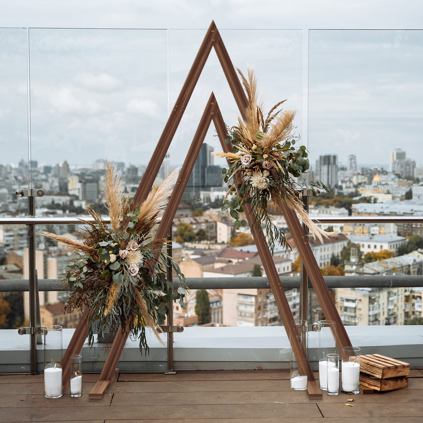 Other Wedding Decorations: Set of 2 Nesting Wood Wedding Arch Huge Decorative Garden Wedding Backdrop Stand