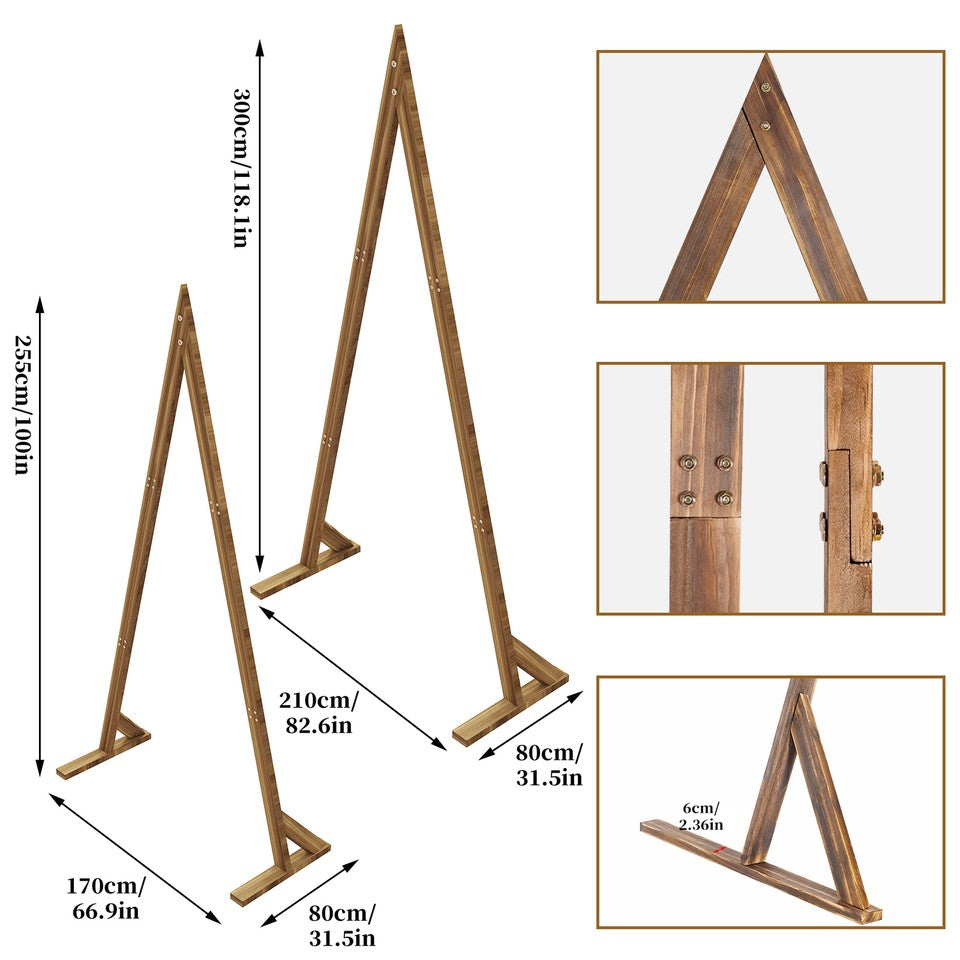Other Wedding Decorations: Set of 2 Nesting Wood Wedding Arch Huge Decorative Garden Wedding Backdrop Stand
