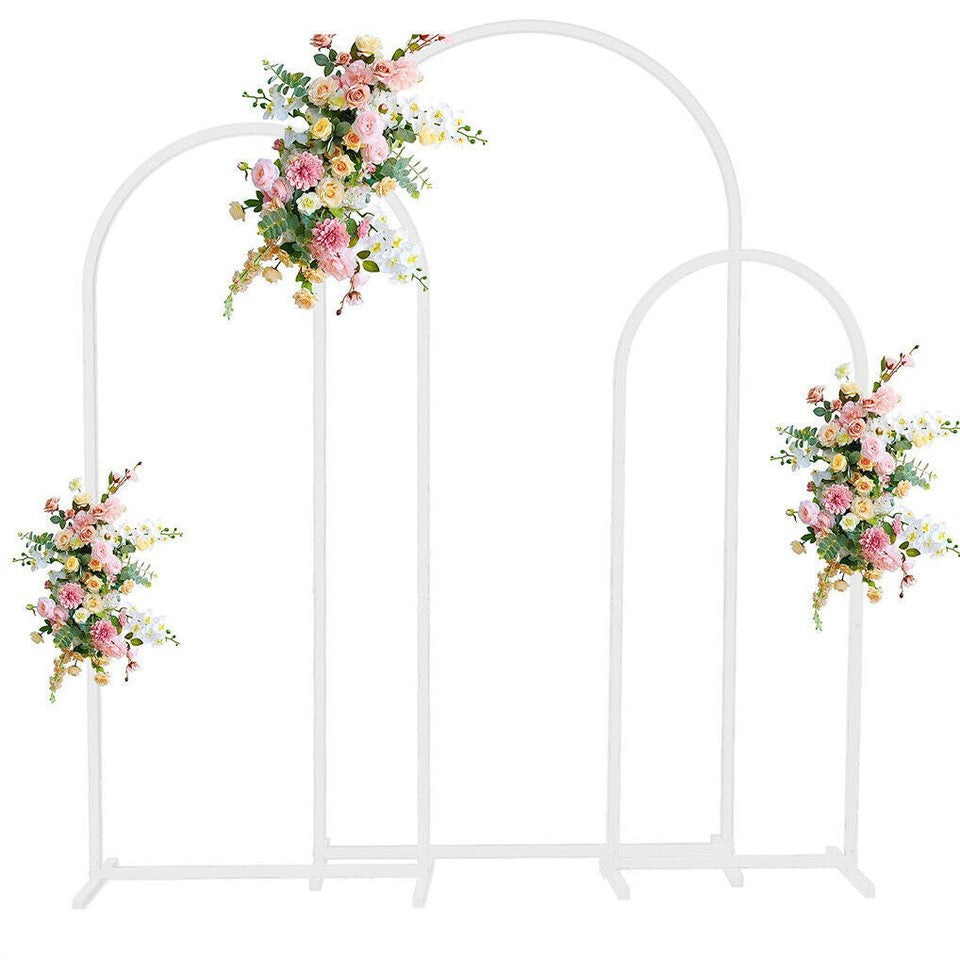 Other Wedding Decorations: Fin Set Of 3 Wedding Arch Balloon Frame Metal Arch Backdrop Stand Birthday Party