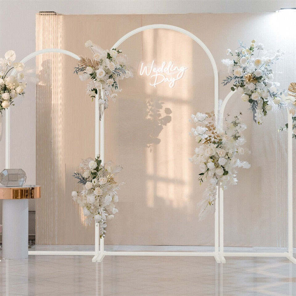 Other Wedding Decorations: Fin Set Of 3 Wedding Arch Balloon Frame Metal Arch Backdrop Stand Birthday Party