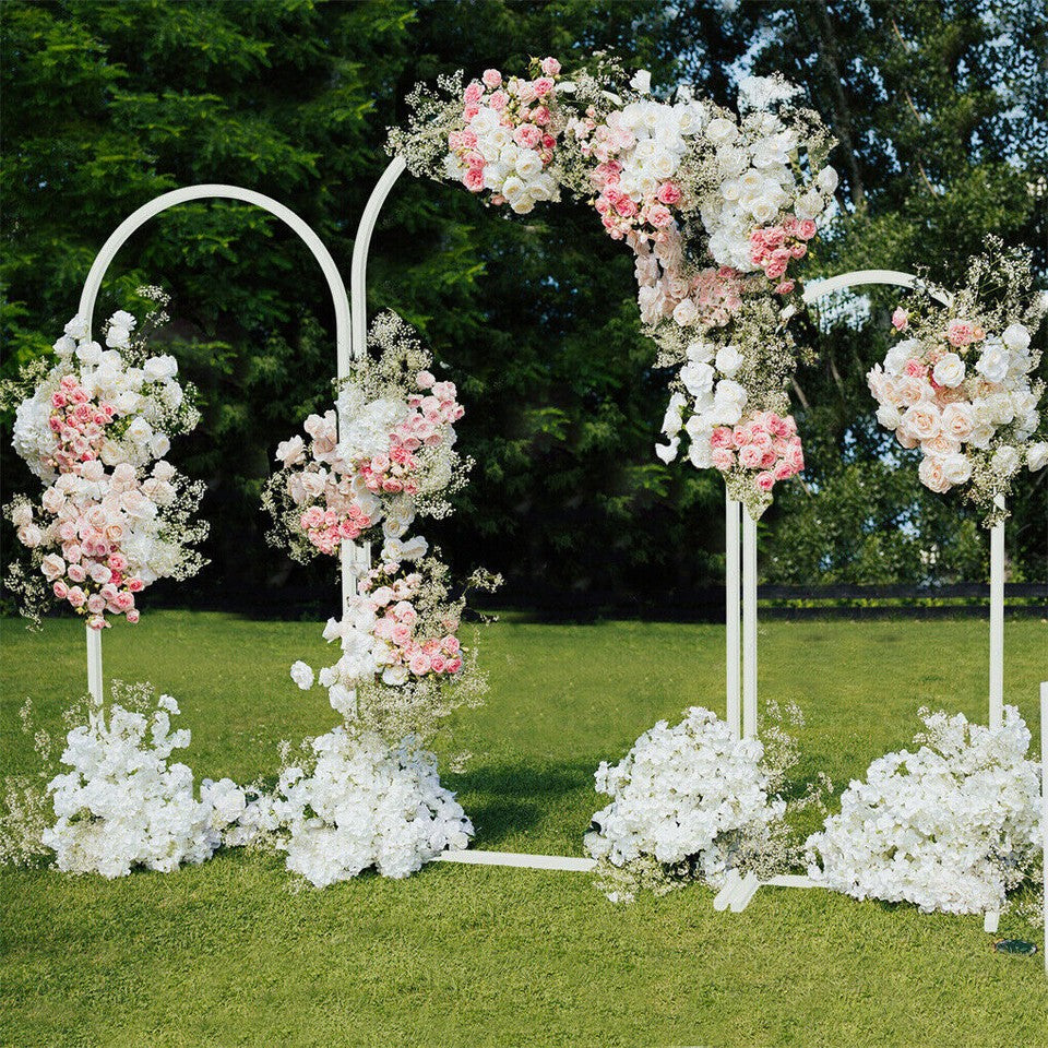Other Wedding Decorations: Fin Set Of 3 Wedding Arch Balloon Frame Metal Arch Backdrop Stand Birthday Party