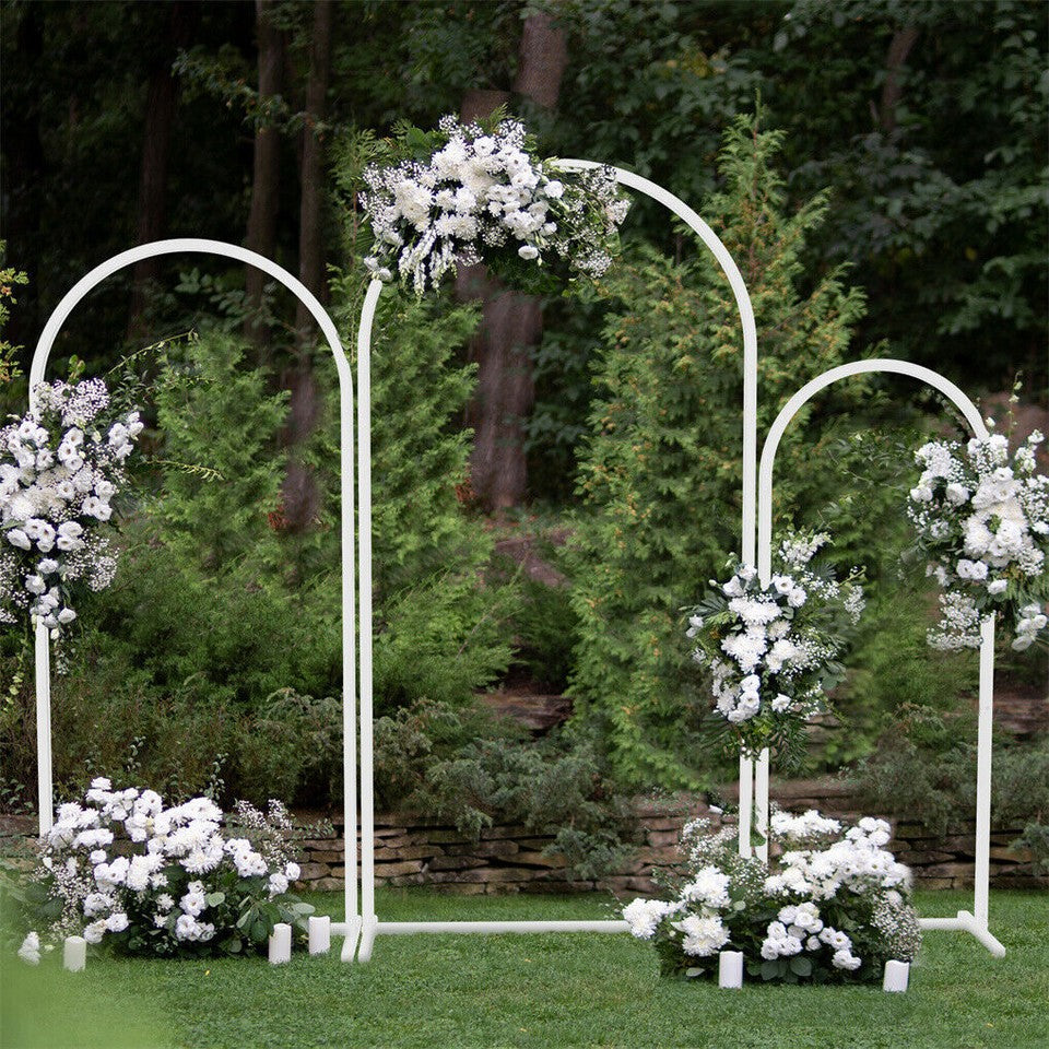 Other Wedding Decorations: Fin Set Of 3 Wedding Arch Balloon Frame Metal Arch Backdrop Stand Birthday Party