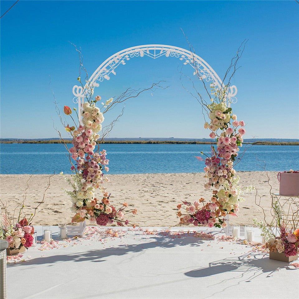 Other Wedding Decorations: Fin Xl Decorative Double Rails Iron Arbor Garden Archway Trellis Metal Wedding Arch