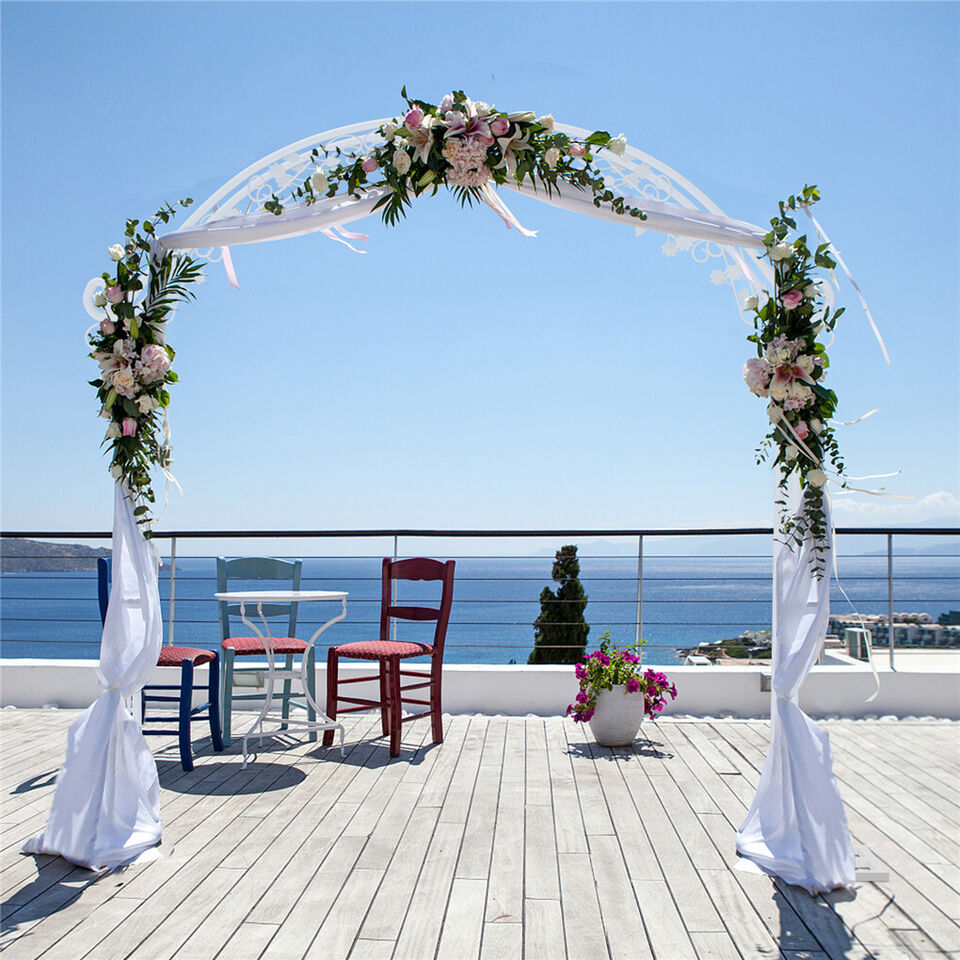 Other Wedding Decorations: Fin Xl Decorative Double Rails Iron Arbor Garden Archway Trellis Metal Wedding Arch