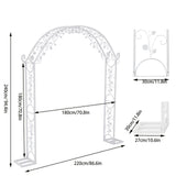 Other Wedding Decorations: Fin Xl Decorative Double Rails Iron Arbor Garden Archway Trellis Metal Wedding Arch