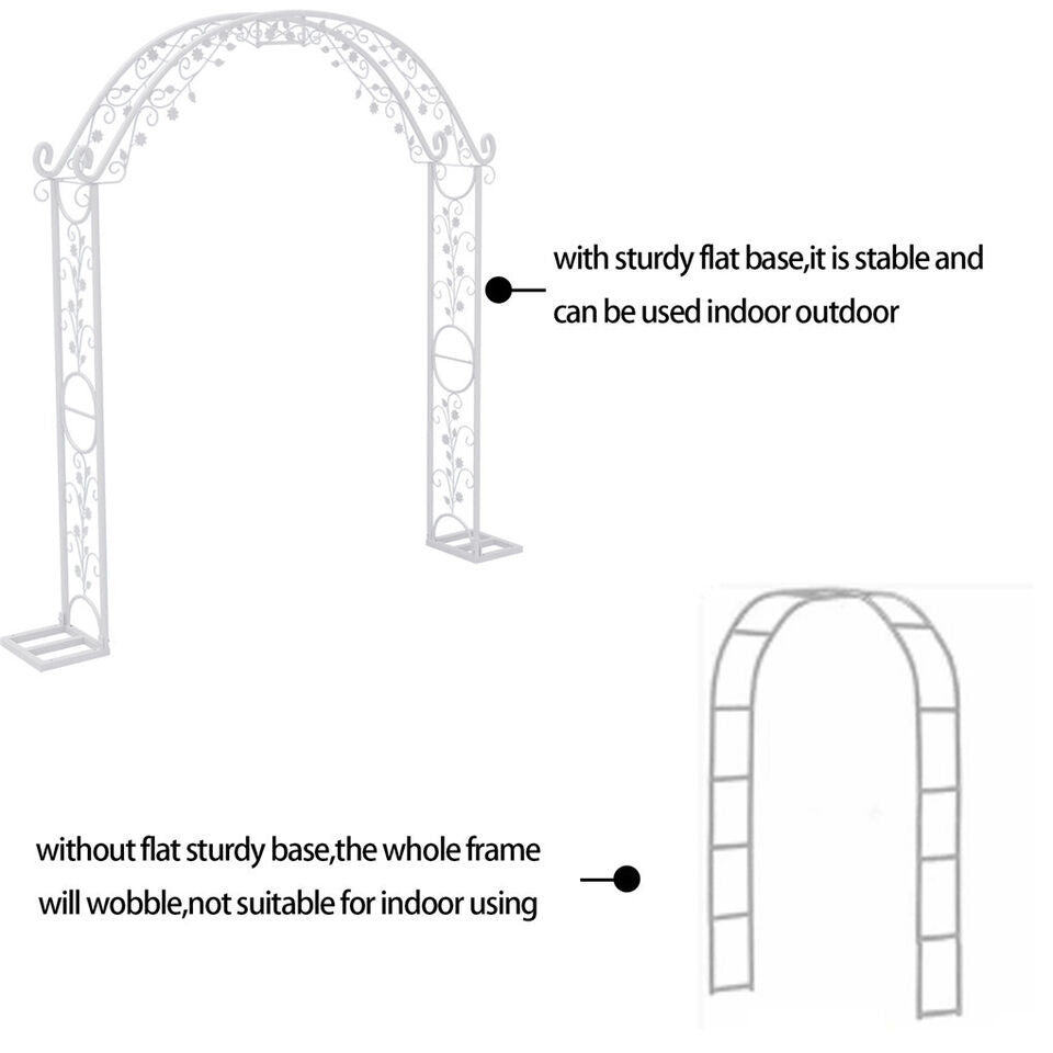 Other Wedding Decorations: Fin Xl Decorative Double Rails Iron Arbor Garden Archway Trellis Metal Wedding Arch