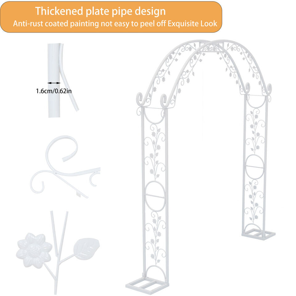 Other Wedding Decorations: Fin Xl Decorative Double Rails Iron Arbor Garden Archway Trellis Metal Wedding Arch