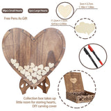 Other Wedding Decorations: Wedding Guest Book Alternative with Stand+Storage Box+88PCS Wooden Hearts+Pens