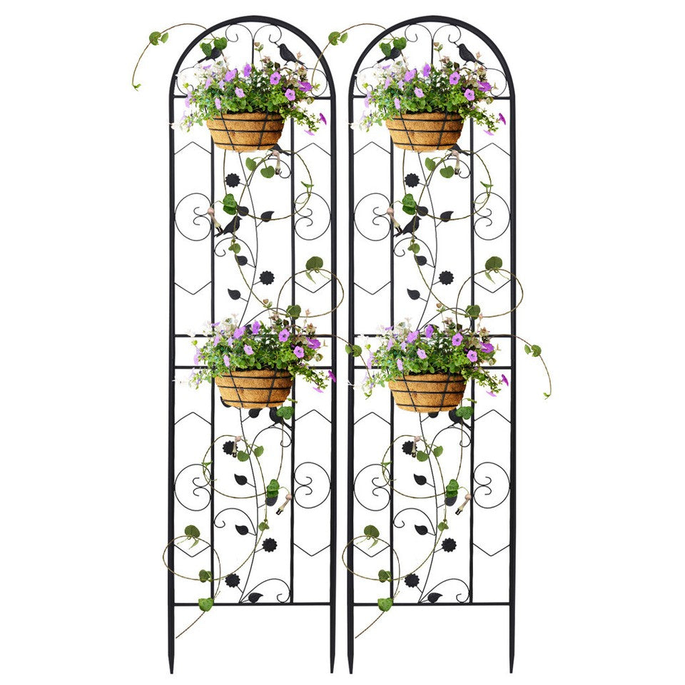 Garden Beds & Planters: Garden Trellis Climbing Plant Support Patio Wire Lattice Grid Panel Stake Fence