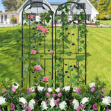 Garden Beds & Planters: Garden Trellis Climbing Plant Support Patio Wire Lattice Grid Panel Stake Fence