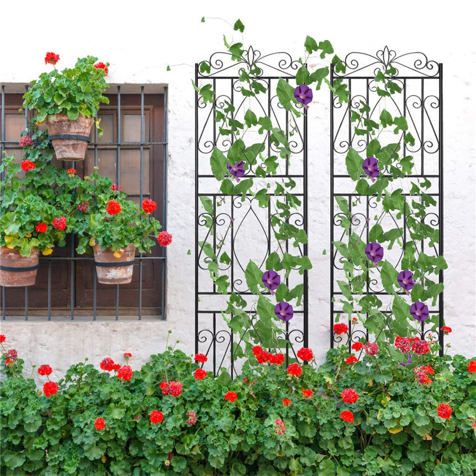 Garden Beds & Planters: Large Metal Garden Trellis for Outdoor Yard & Patio