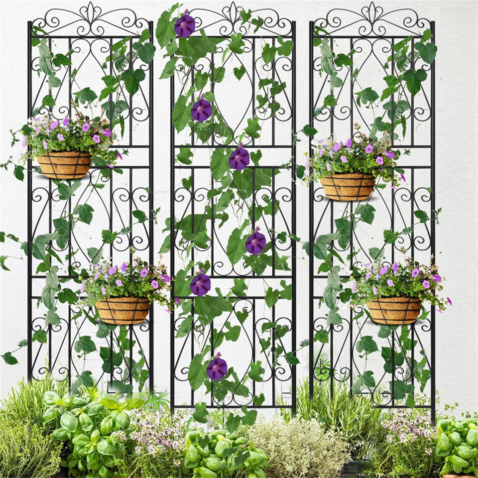 Garden Beds & Planters: Large Metal Garden Trellis for Outdoor Yard & Patio