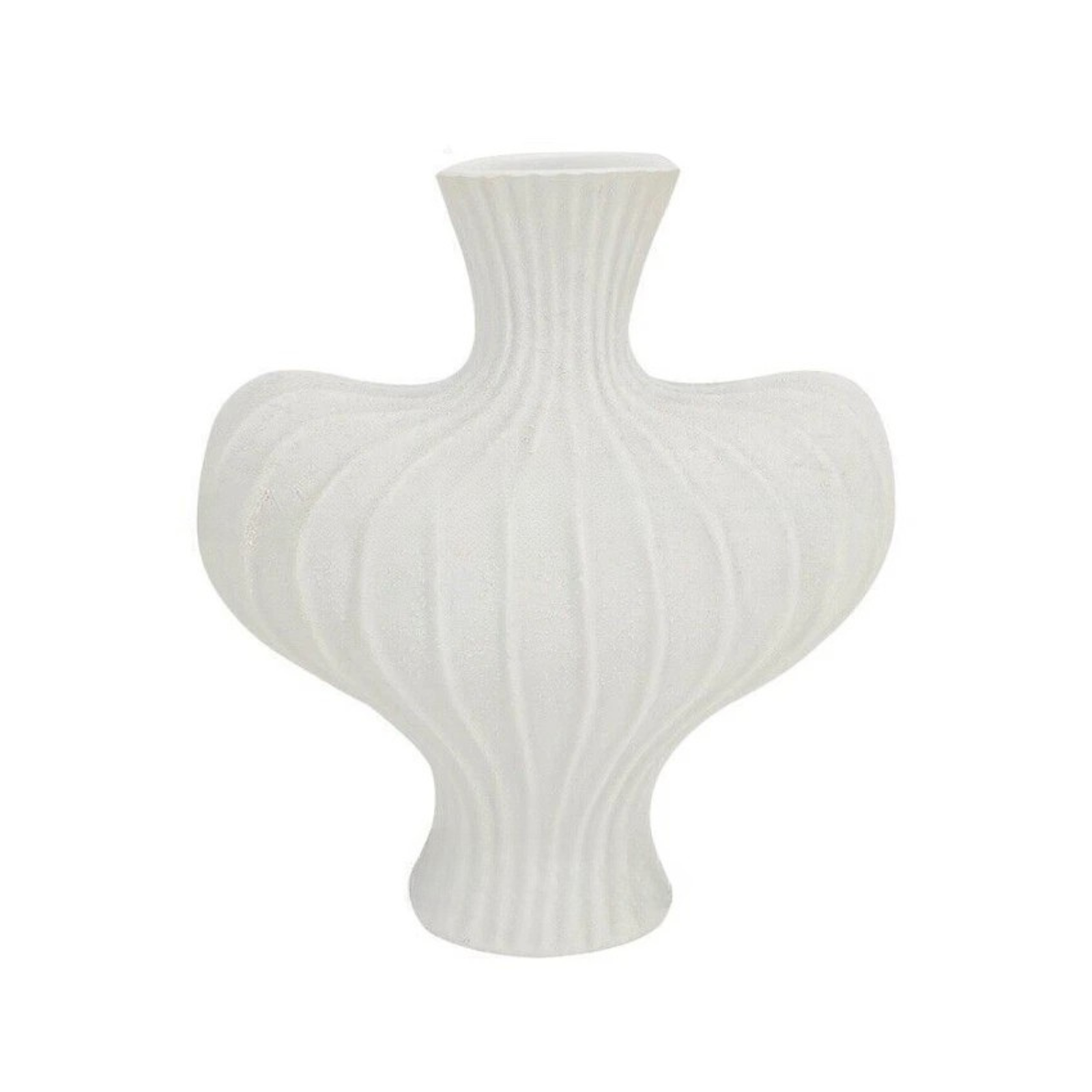 Vases & Table Decor: P&P White Nordic Resin Flower Vase with Boho Wabi-Sabi Textured Artistic Design