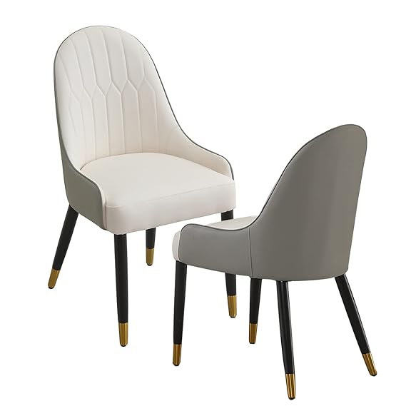 Kitchen & Dining Chairs: 2X Dining Chair Anti-scratch Leather Padded Seat Kitchen Chair