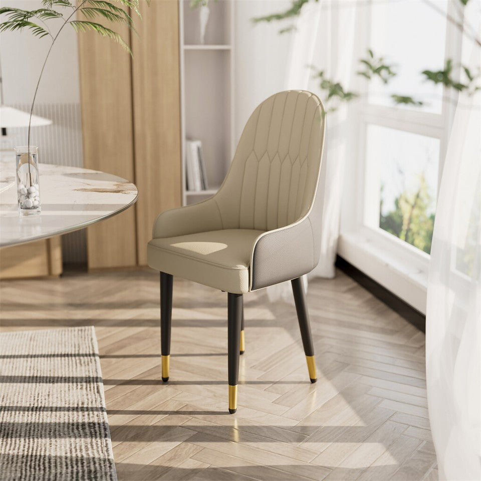 Kitchen & Dining Chairs: 2X Dining Chair Anti-scratch Leather Padded Seat Kitchen Chair