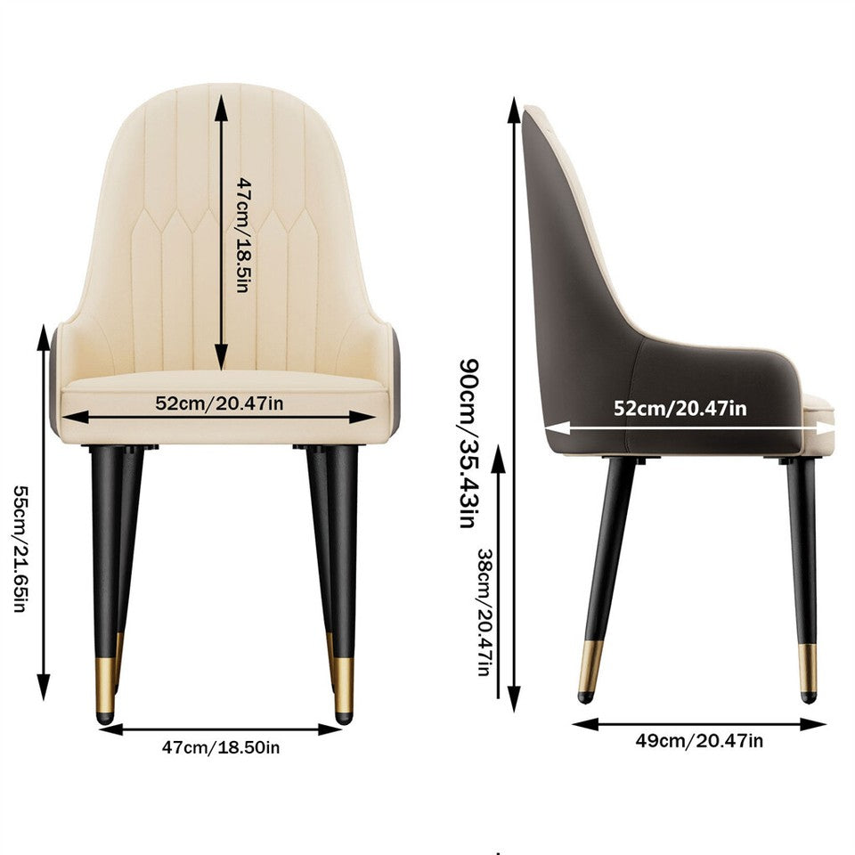 Kitchen & Dining Chairs: 2X Dining Chair Anti-scratch Leather Padded Seat Kitchen Chair