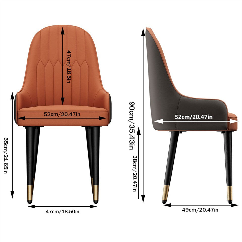 Kitchen & Dining Chairs: 2X Dining Chair Anti-scratch Leather Padded Seat Kitchen Chair