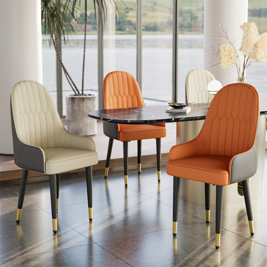 Kitchen & Dining Chairs: 2X Dining Chair Anti-scratch Leather Padded Seat Kitchen Chair