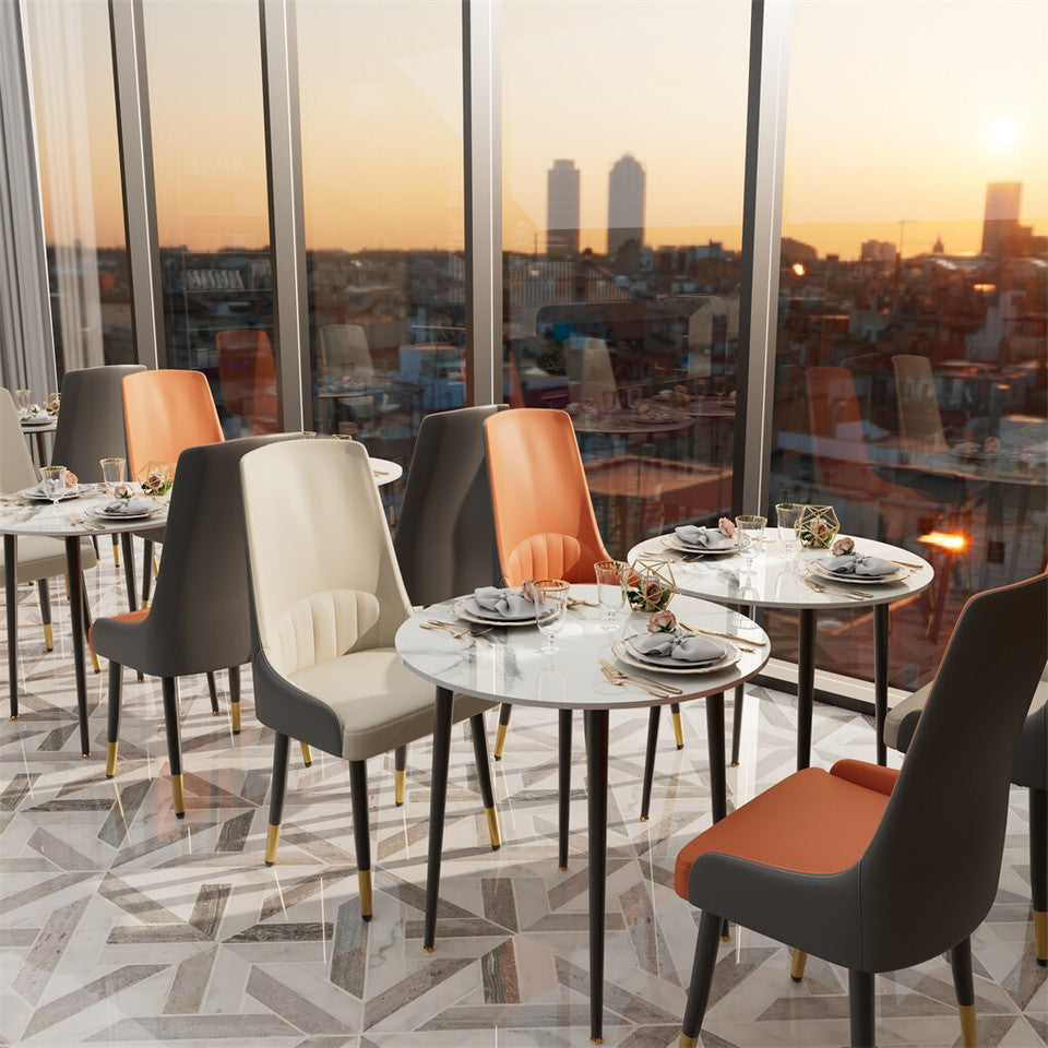 Kitchen & Dining Chairs: 2X Dining Chair Anti-scratch Leather Padded Seat Kitchen Chair