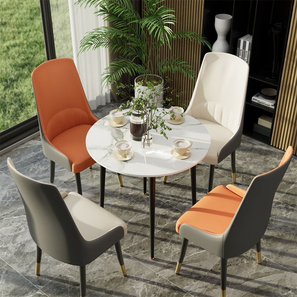 Kitchen & Dining Chairs: 2X Dining Chair Anti-scratch Leather Padded Seat Kitchen Chair