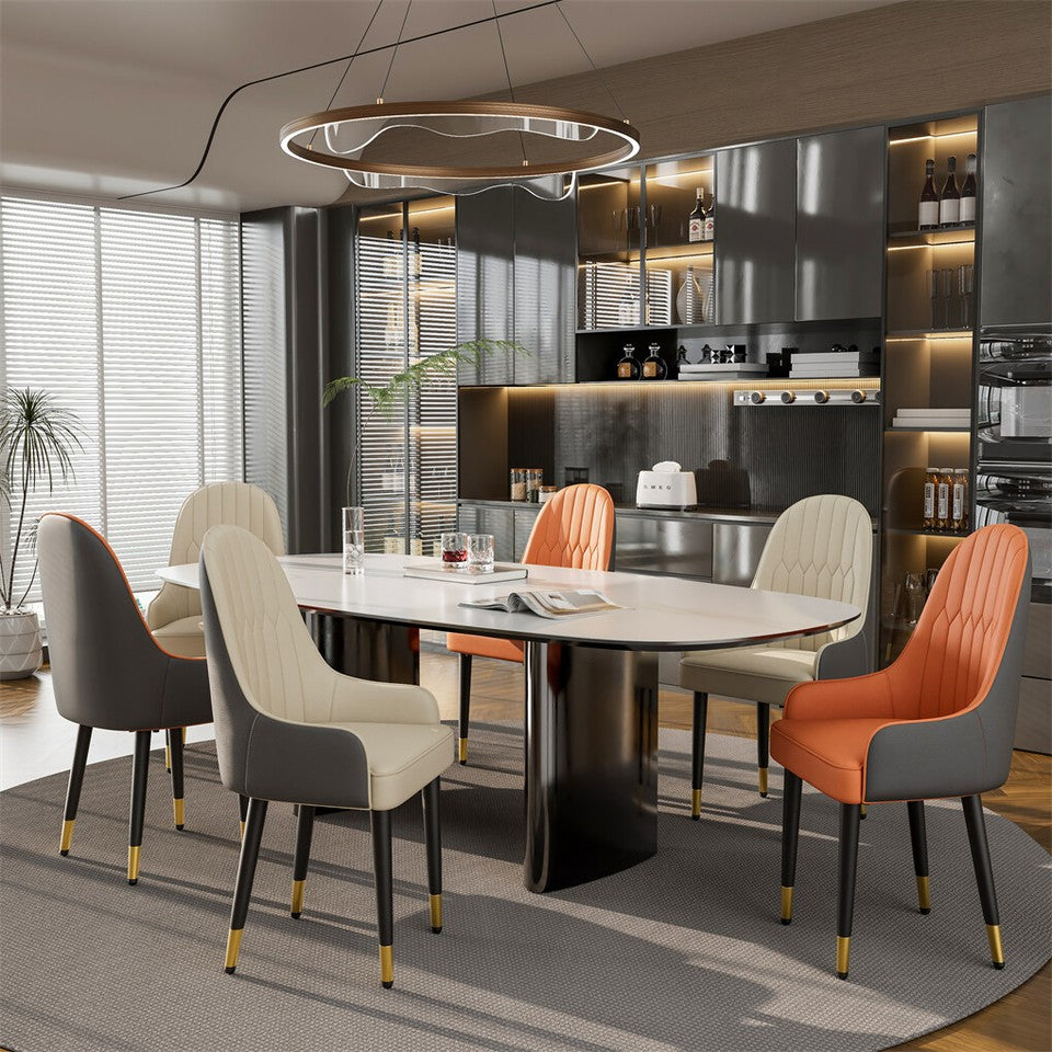 Kitchen & Dining Chairs: 2X Dining Chair Anti-scratch Leather Padded Seat Kitchen Chair