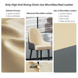 Kitchen & Dining Chairs: High-End Dining Chairs Set of 2 Faux Leather Upholstered Kitchen Chairs Two-Tone Design, Creamy white & grey