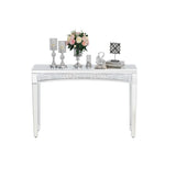 Side Tables: Crushed Diamond Mirrored Console Table Entrance Furniture