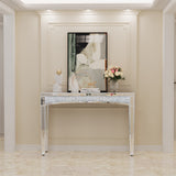 Side Tables: Crushed Diamond Mirrored Console Table Entrance Furniture