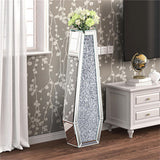 Vases & Table Decor: Silver Mirrored Floor Vase Luxury Diamond Flower Vase Living Room Home Office