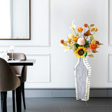 Vases & Table Decor: Sparkling Crushed Diamond Mirrored Floor Vase Tall Silver Glass Fake Flower Vase