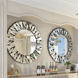 Mirrors: Silver Sunburst Round Wall Mirror