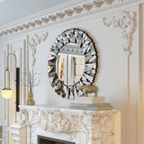 Mirrors: Silver Sunburst Round Wall Mirror