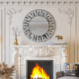 Mirrors: Silver Sunburst Round Wall Mirror