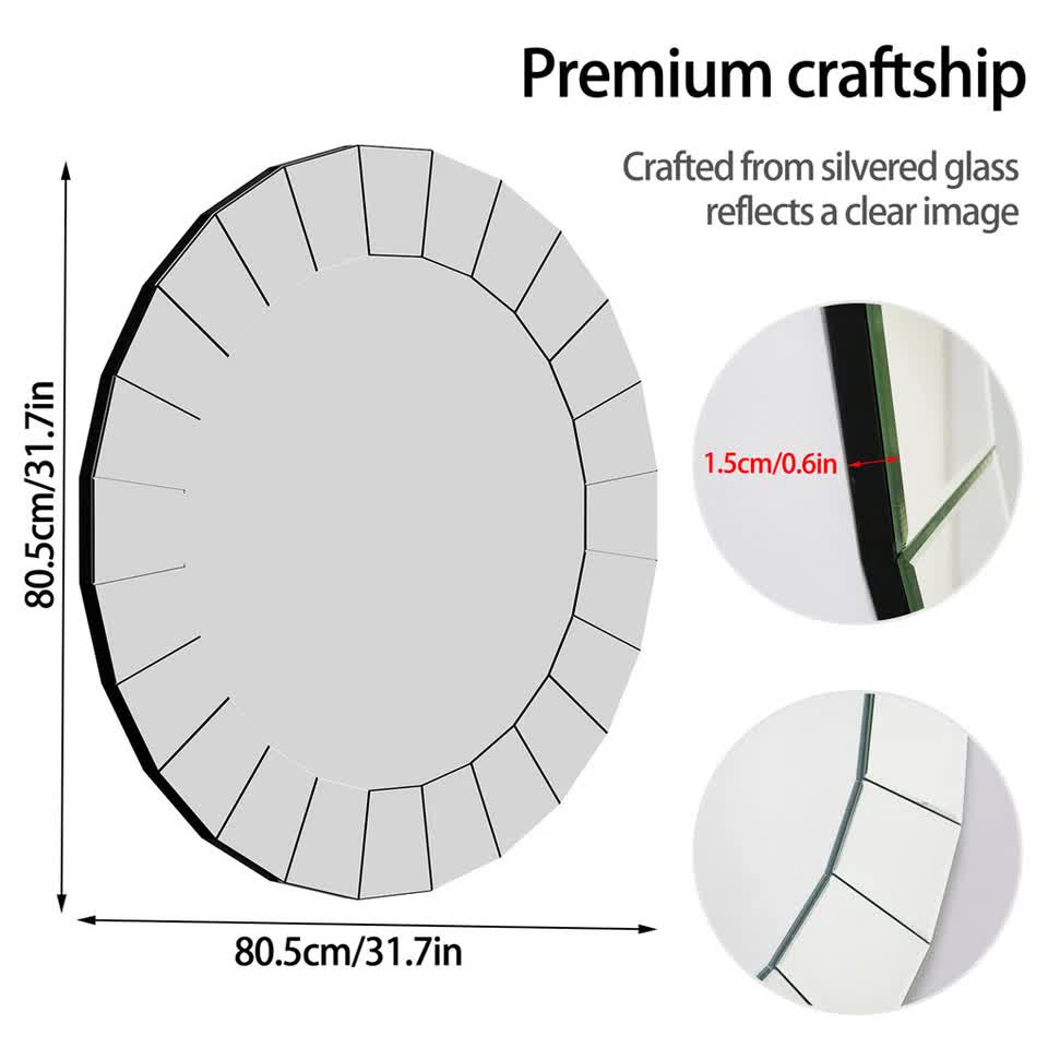 Ultra-modern Round Accent Mirror Venetian Ornate Mirror Decorative Wall Mirror