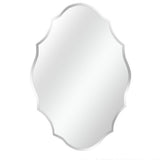 Mirrors: Beveled Silver Oval Wall Mirror Versatile Frameless Design for Vertical or Horizontal Display