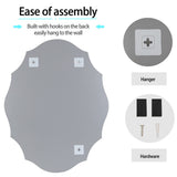 Mirrors: Beveled Silver Oval Wall Mirror Versatile Frameless Design for Vertical or Horizontal Display