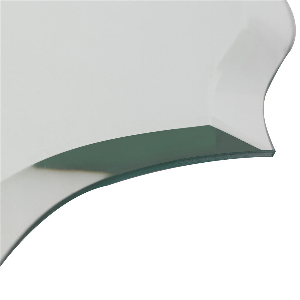 Mirrors: Beveled Silver Oval Wall Mirror Versatile Frameless Design for Vertical or Horizontal Display