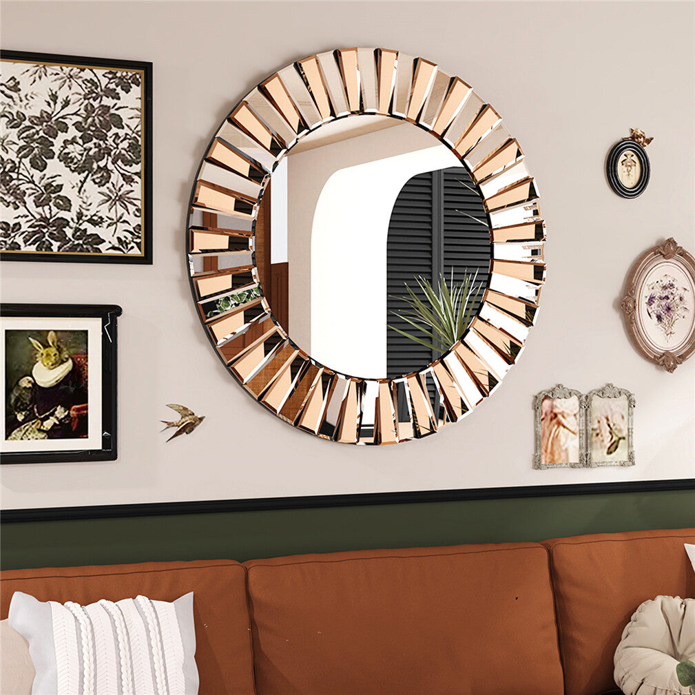Mirrors: Radiant Sunburst Mirror: Elegant Wall Mounted Decor for Your Living Space